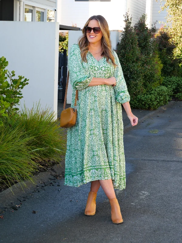 Boho Australia Winifred Dress Green Floral