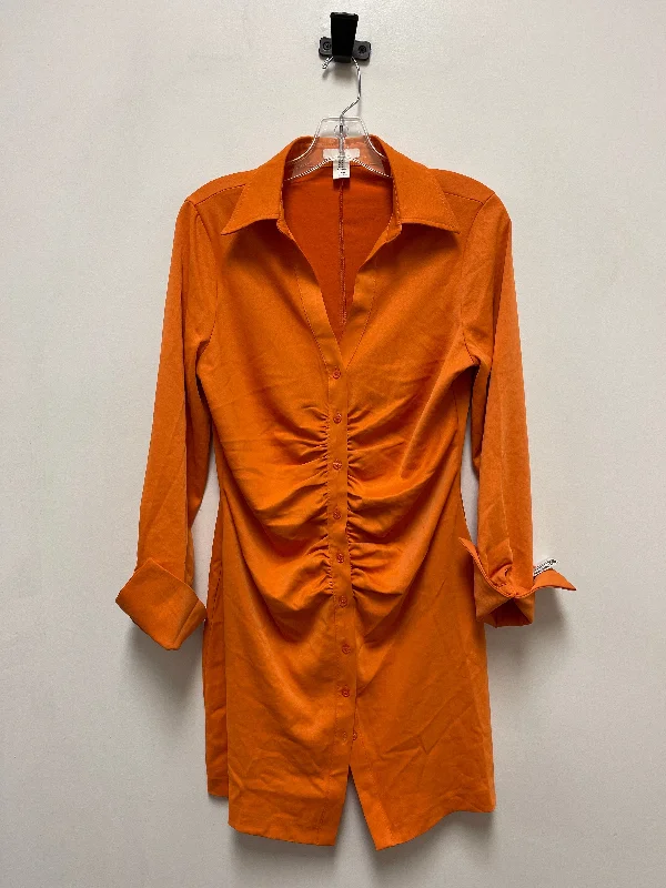 Dress Casual Short By H&m In Orange, Size: M