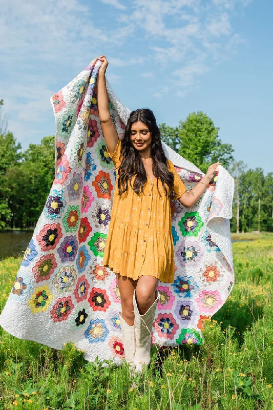 Modern Muse Mustard Floral Print Button Up Dress