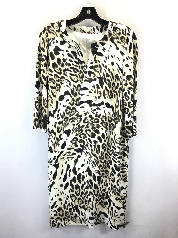 Dress Casual Midi By Chicos In Leopard Print, Size: M