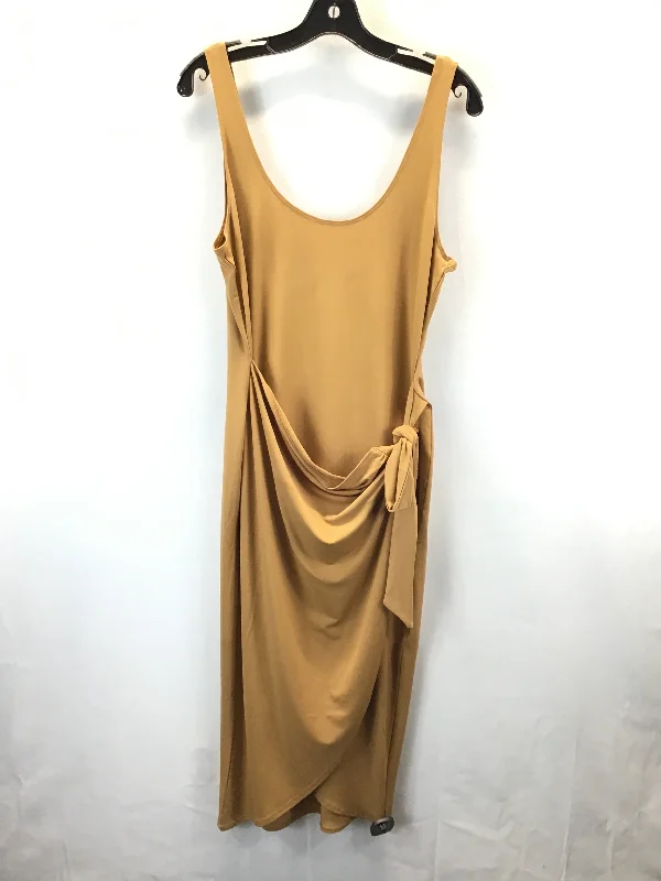 Dress Casual Midi By Forever 21 In Yellow, Size: Xl