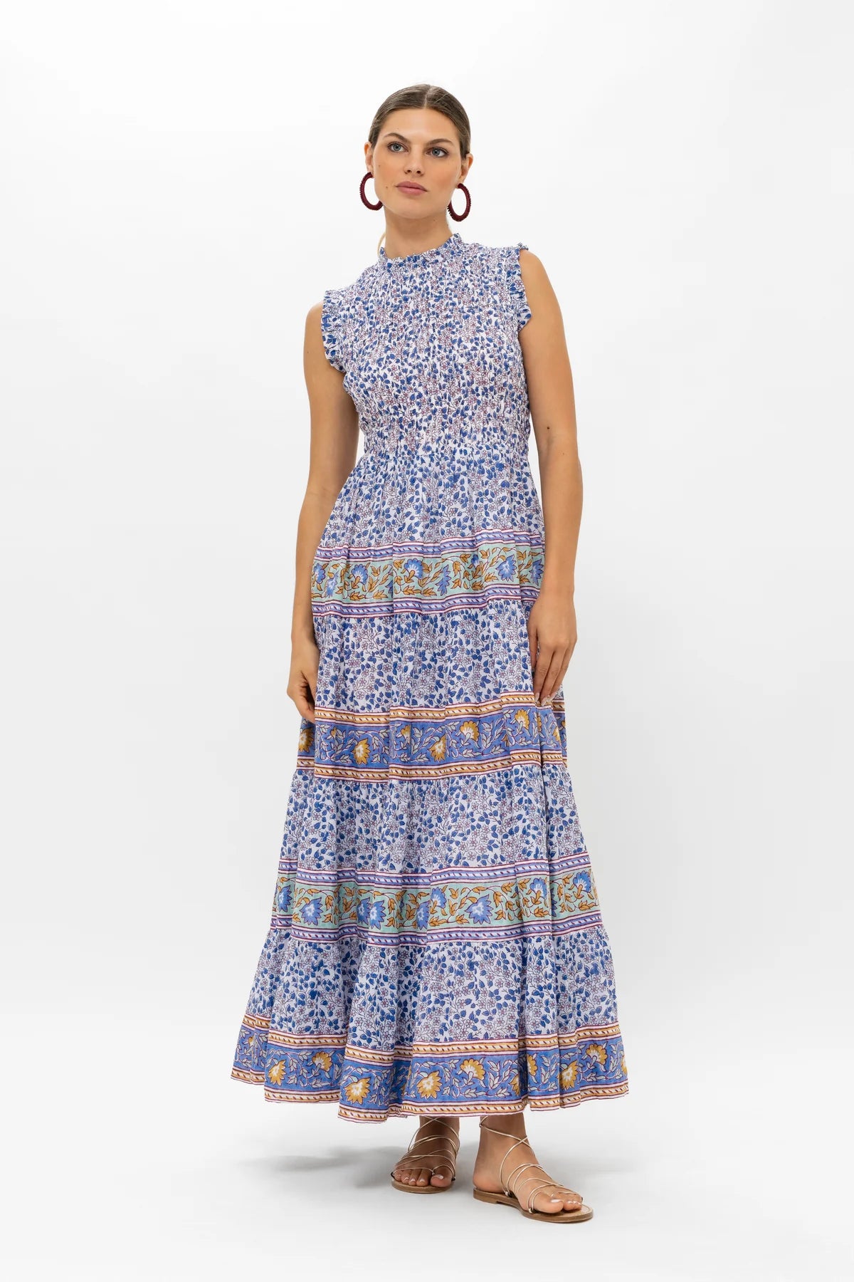 Sleeveless Smocked Maxi Dress - Portland Blue