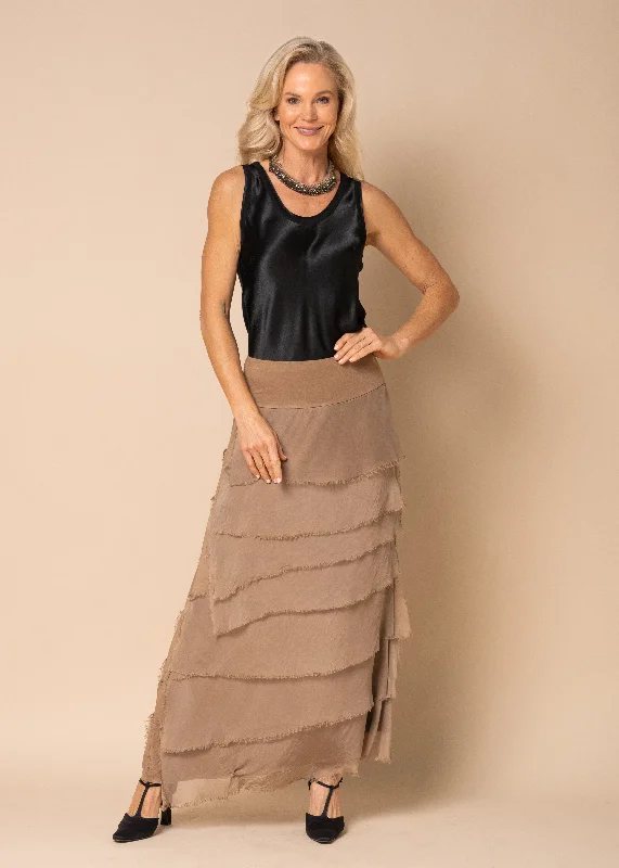 Fifi Silk Skirt in Desert