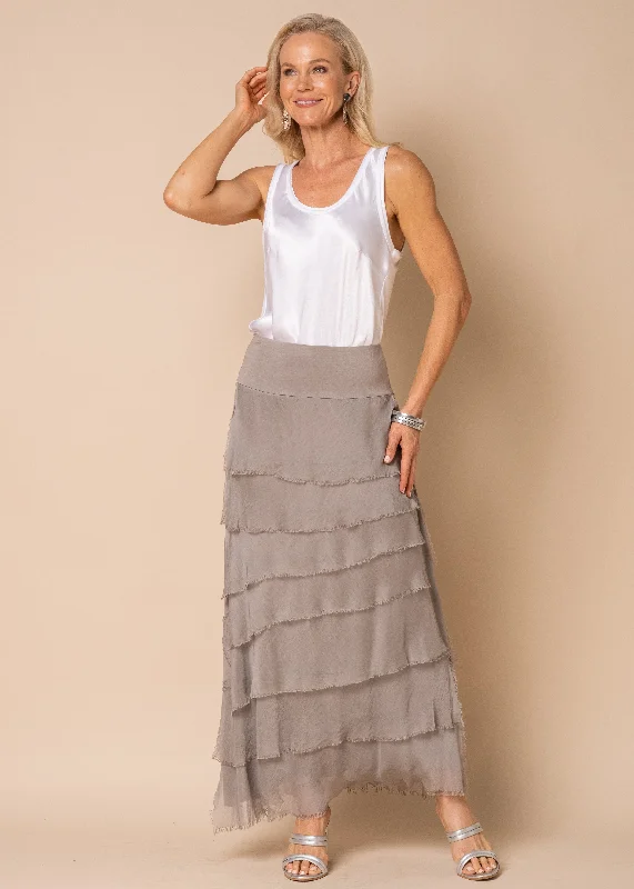 Fifi Silk Skirt in Mocha