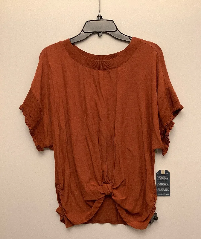 Top Short Sleeve By Democracy In Orange, Size: L