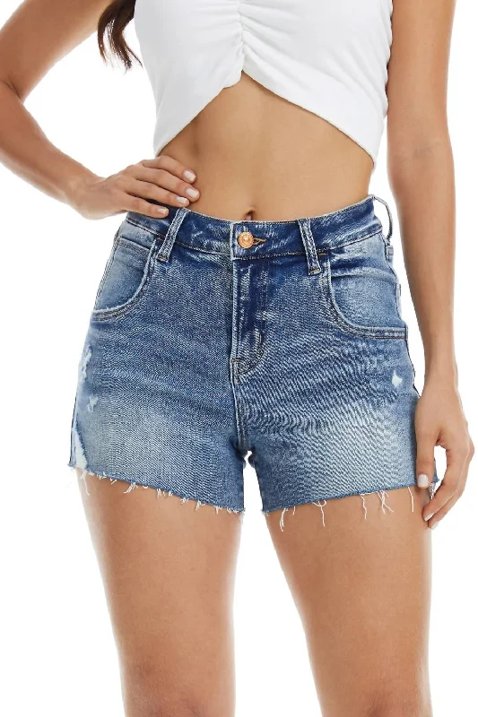 Nova Denim Shorts In Rock Indigo