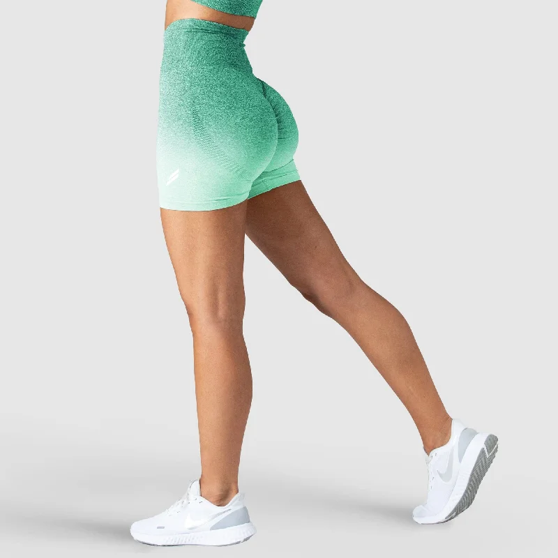 Ombre Scrunch Seamless Shorts - Green