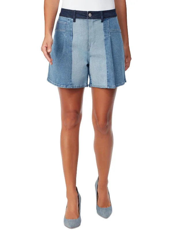 Womens Denim Mini High-Waist Shorts