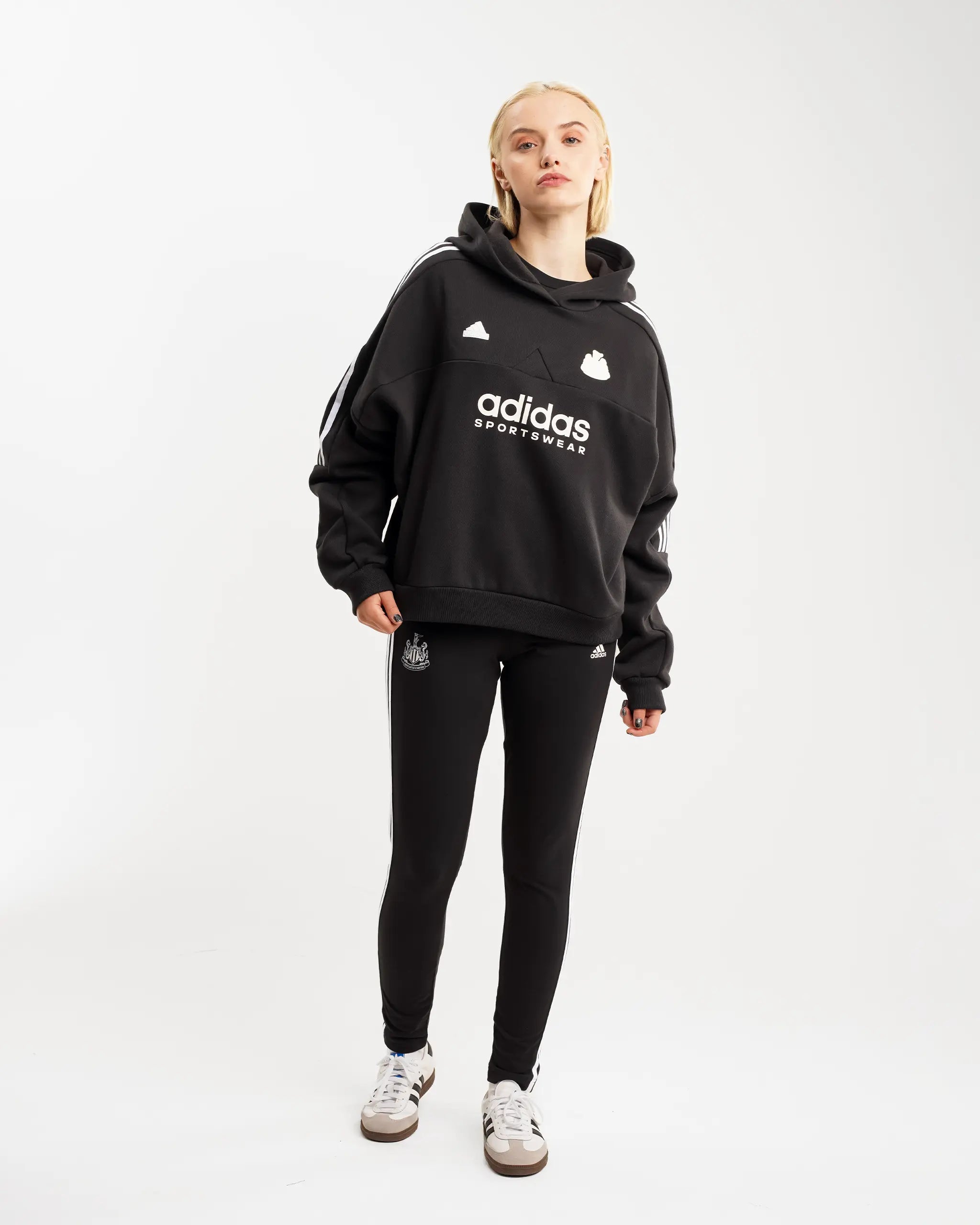 Newcastle United adidas Women's Tiro Cut 3-Stripes Black Fleece Hoodie