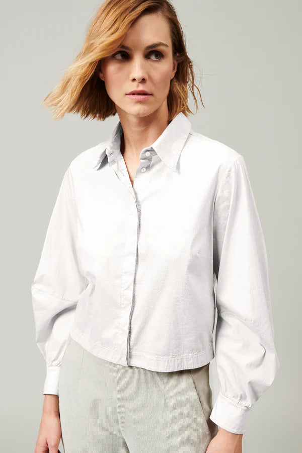 Stretch Cotton Poplin Shirt - Optical White