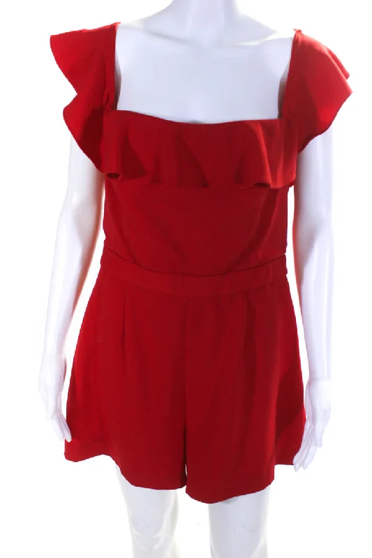 Jay Godfrey Womens Red Red Bianca Romper