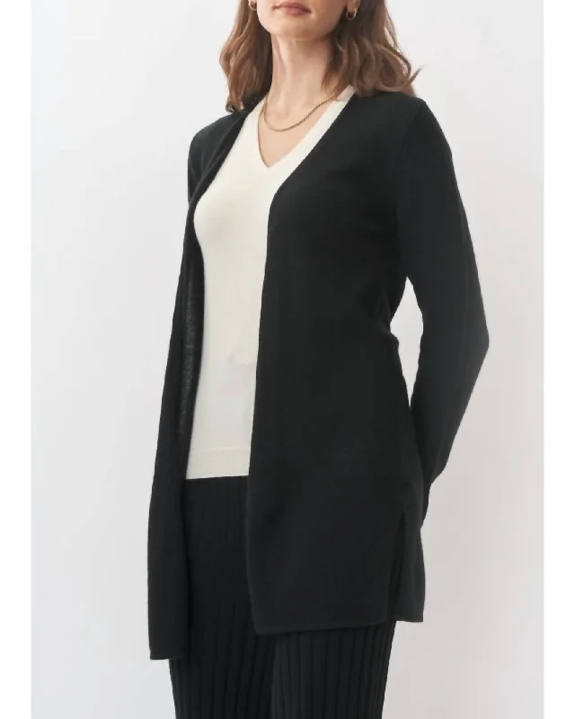 Longline Cardigan In Black