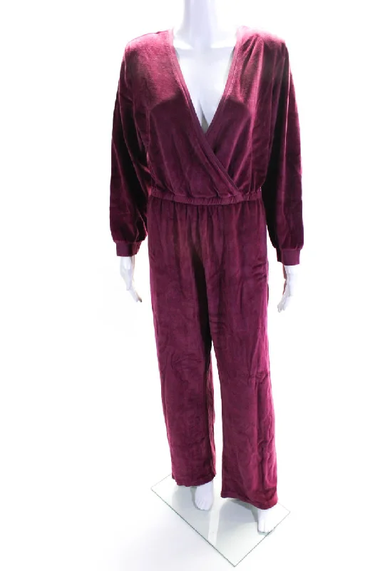 Suzie Kondi Womens VELOUR V-NECK JUMPSUIT FW20-1 CERISE