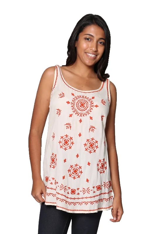 Embroidered Rayon Tank