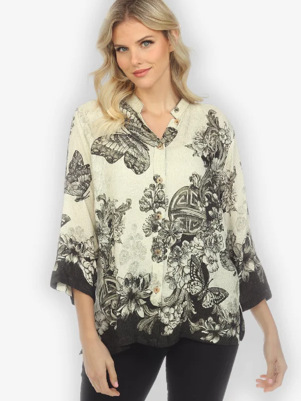 Tasteful Butterfly Art Silk Blouse