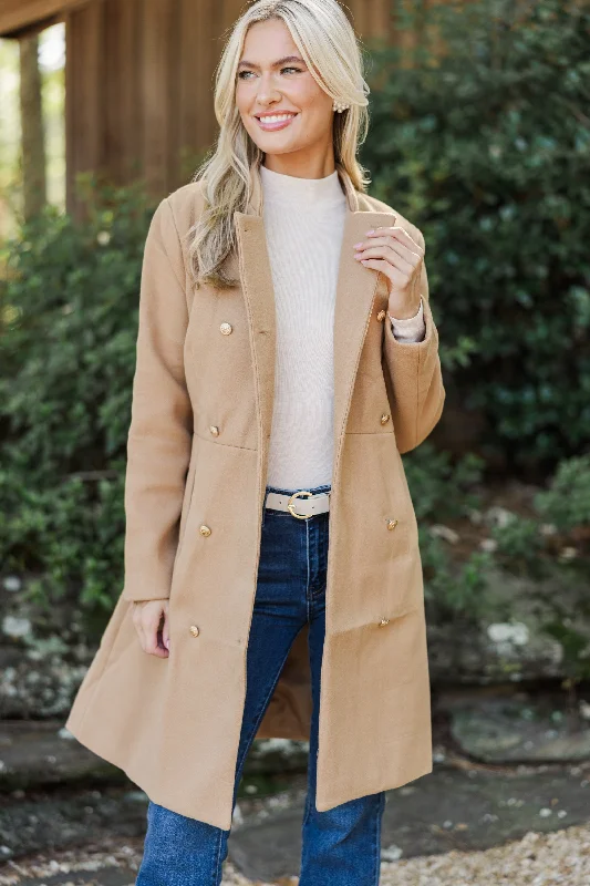 City Streets Camel Brown Coat