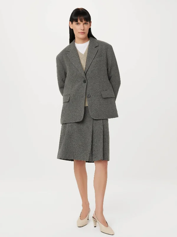 The Loose Recycled Wool Blazer in Grey Black