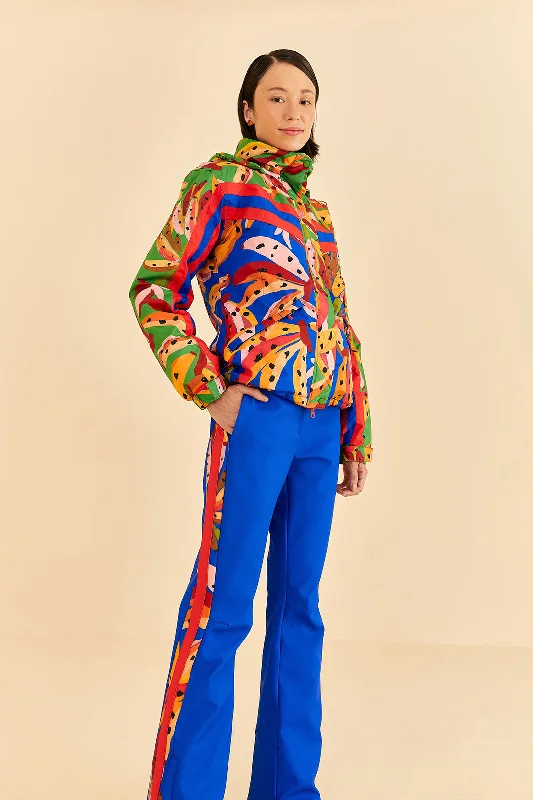 Blue Colorful Bananas Ski Pants