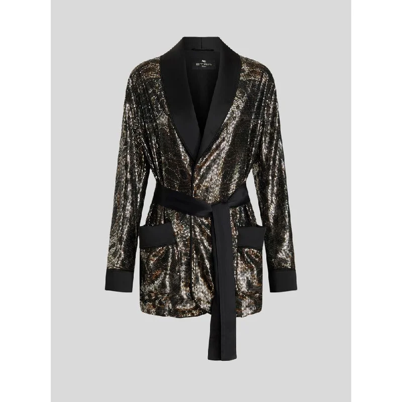 Jacket With Micro Printed Sequins