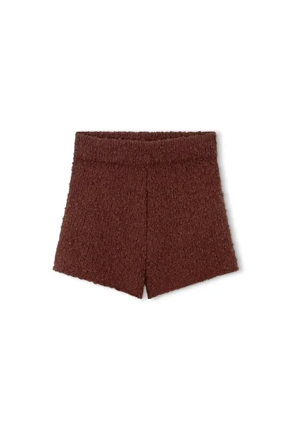 Plum Boucle Knit Short