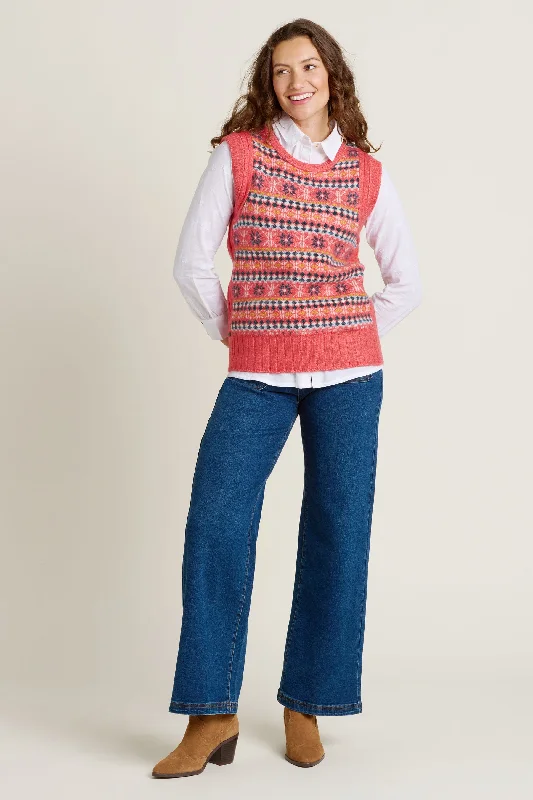 Pink Fairisle Knitted Vest